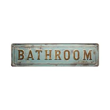 Imagem de Placa De Metal Vintage Em Alumínio BATHROOM EXIT 420 GARAGE Para Decor