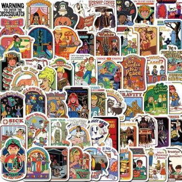 Imagem de Adesivos De Anime Retro Com Tema De Fantasmas Em Estilo Graffiti, 60PC