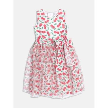 Imagem de Vestido Infantil Laise Off White Bordado Cerejinhas Momi-Feminino