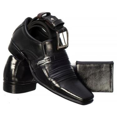 Imagem de Sapato social em couro + brinde cinto e carteira - Iden Shoes, 41