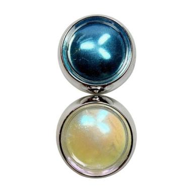 Imagem de Kit Pó Cromado Azul + Asa de Borboleta Branco Nail Art - Aqui tem Guri