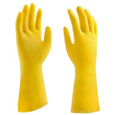 Imagem de Luva Latex Forrada Amarela Profissional Tam: M-7 * 12370 - Mucambo