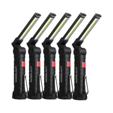 Imagem de Lanterna LED COB Magnética Recarregável Portátil USB Para Camping Com 