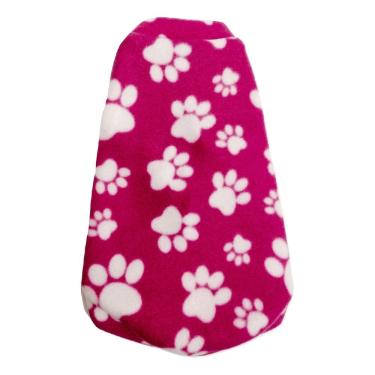 Imagem de Roupa capa soft para cachorro rosa com patinhas tamanho G