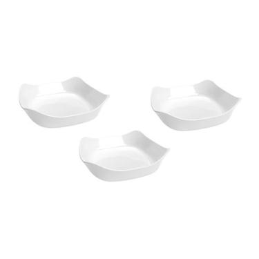Imagem de Kit 3 Assadeiras Travessa Opaline 1,2l Quadrada Refratário - Nadir Fig