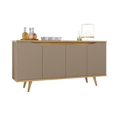 Imagem de Aparador Buffet Grace Com 4 Portas E Pés De Madeira Maciça Fendi Hanover