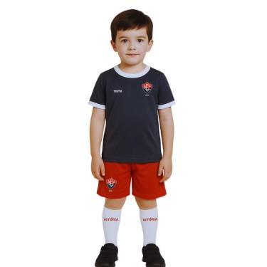 Imagem de Uniforme Infantil Vitória Conjunto Artilheiro Preto Oficial
