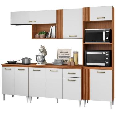 Imagem de Cozinha Modulada Balcao Tampo 251 Cm Vitoria Armoveis - Cinamomo Branco
