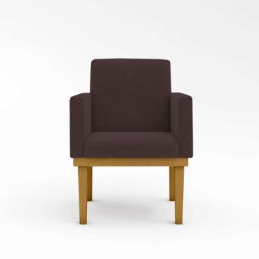 Imagem de Kit 02 Cadeiras Poltronas Com Base Reforçada Para Recepção Marrom – Balaqui Decor Cor: Marrom