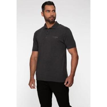 Imagem de Camisa Polo Guess Silk Relevo Est 1981 Preto-Masculino