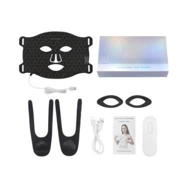 Imagem de Máscara Facial LED De 7 Cores Em Silicone Para Terapia De Luz, Beleza,