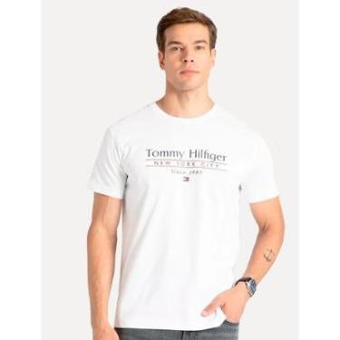 Imagem de Camiseta Tommy Hilfiger Masculina Center Stack Branca-Masculino
