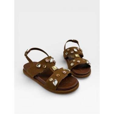 Imagem de Papete Feminina Af Com Tachas E Pedrarias Caramelo - ANA FLOR, Caramel