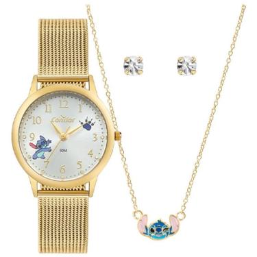 Imagem de Relógio Condor Feminino Ref: Co2035nxh/k4k Dourado Stitch + Semijoia