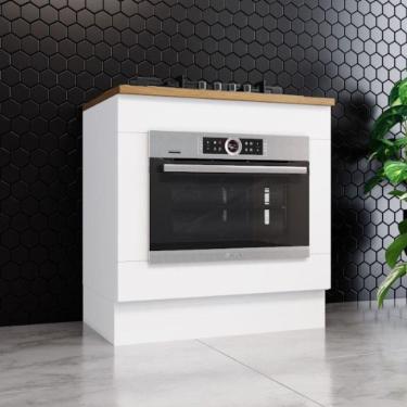Imagem de Kit Balcão Forno Henn 80 Cm Com Cooktop Henn 80 Cm Branco Nature