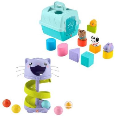 Imagem de Brinquedo para Bebês Fisher Price Blocos de animais - Gatinho bolinhas