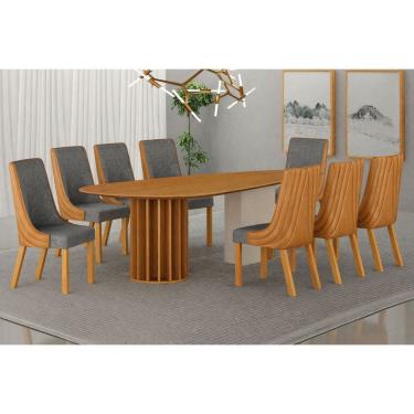 Imagem de Conjunto jantar 08 cadeiras maciça 2x1 Pilar C - Arbo Design