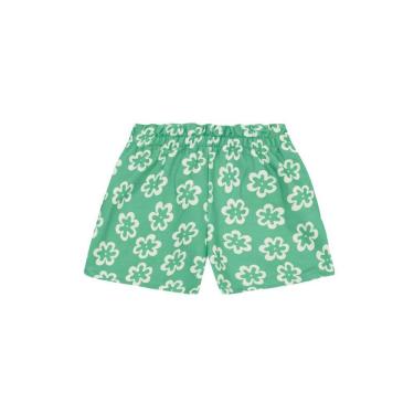 Imagem de Shorts infantil menina em moletinho florido Brandili -Verde