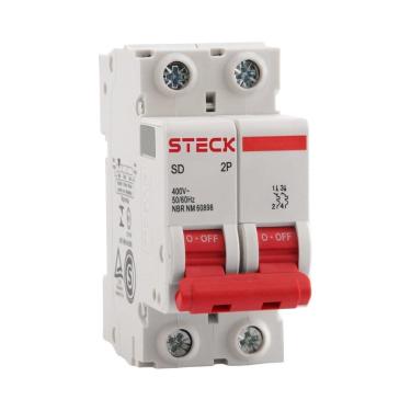 Imagem de Disjuntor Steck Din SDD62C40 - 2 Polos, 40A, Curva C, 3KA, Branco