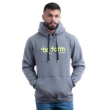 Imagem de MOLETOM MASCULINO TEXAS FARM - MT036 - CINZA MESCLA ESCURO/ AMARELO NEON-Masculino