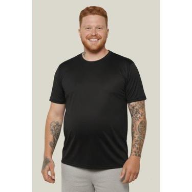 Imagem de Camiseta UV Masculina Plus Size Manga Curta UV 50+ WSS Brasil Cor:Pret