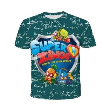 Imagem de Camiseta Infantil De Manga Curta Super Zings Anime Game Streetwear, Ro