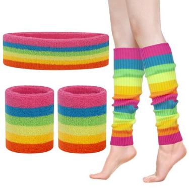 Imagem de Conjunto de aquecedores de pernas ONUPGO 80s Headband Set para mulhere