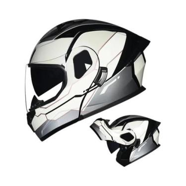 Imagem de ORZ-103 NOVA motocicleta modular flip capacete material ABS lente dupl