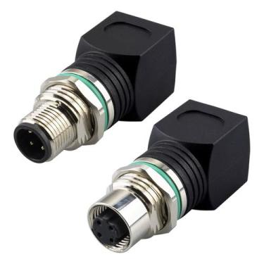 Imagem de Adaptador RJ45 para M12 Lonlonty Industrial Ethernet IP68 de 4 pinos