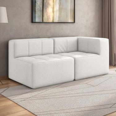 Imagem de Sofá Modulado Na Caixa 2 Lugares 154cm Espuma D33 Multimóveis CR45352 Branco