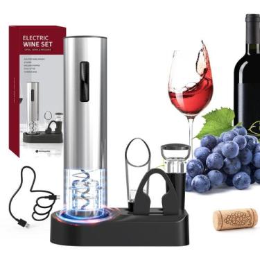 Imagem de Conjunto de abridor de vinho elétrico CIRCLE JOY 5 em 1 com cortador d