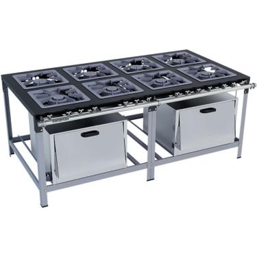 Imagem de Fogão Industrial Stori Premium 8 Bocas 40x40 2 Fornos M20 Pintado Metalmaq
