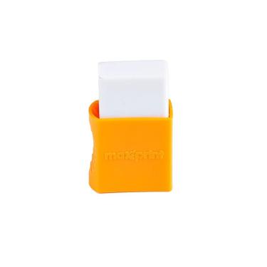 Imagem de Borracha Maxprint Borracha com Capa Plástica Maxprint Laranja para Lápis e Grafite Formato Compacto Ergonômico 1 Unidade