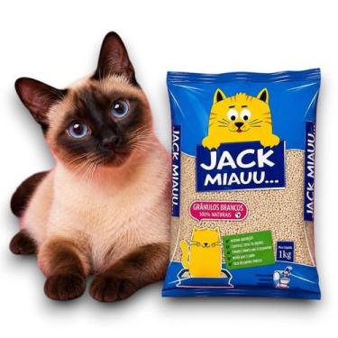 Imagem de Areia Granulada Higiênica Biodegradável Mandioca Gatos 1kg - Jack Miau