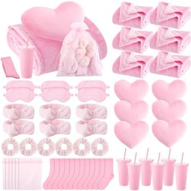 Imagem de Conjunto Fanfanwin de 48 Peças em Rosa para Festa do Pijama
