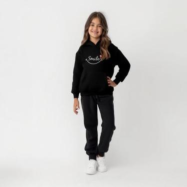 Imagem de Conjunto Infantil Moletom Smile Com Capuz E Calça Quente Kit Moletom I