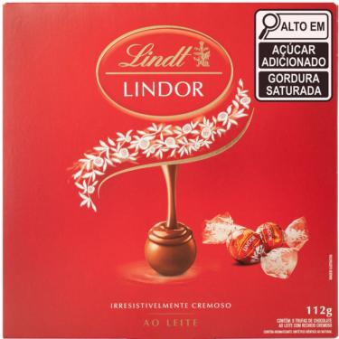 Imagem de Caixa de Presente Lindt Lindor Chocolate ao Leite 112g 9 Unidades