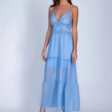 Imagem de Vestido longo - cheiadeestilo, Azul claro, G