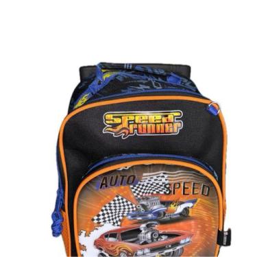Imagem de Mochila Escolar Chenson De Rodinhas Carros, Preto, Infantil