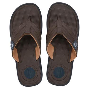 Imagem de Chinelo de Dedo Masculino Massageador Cartago Alabama, Marrom, Cinza, 