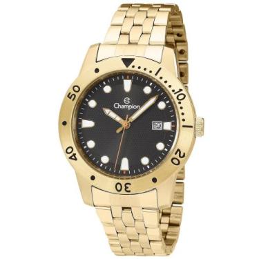 Imagem de Relógio Masculino Dourado Ouro 18K Champion Original + NF