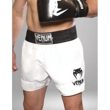 Imagem de Short Muay Thai Classic Ice-Dark Venum, Branco, G