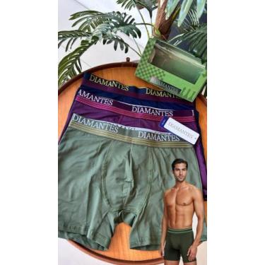 Imagem de Combo 9 Cuecas Boxer Diamantes Lingerie, Multicoloridas, GG