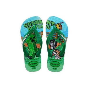 Imagem de Chinelo havaianas kids minecraft verde patria,  27, Verde patria