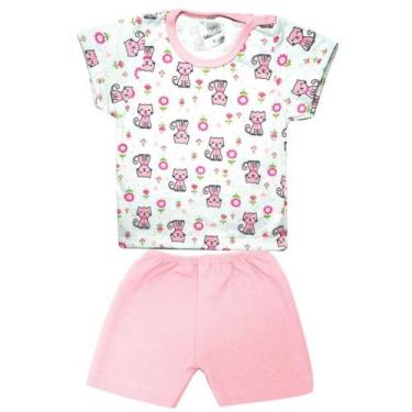Imagem de Pijama bebeninho curto estampa sortida azul e rosa, Rosa, 2