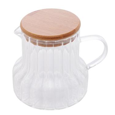 Imagem de Jarra de Vidro Classic 620ML para Água e Sucos em Vidro Borossilicato com Tampa de Bambu Transparente Lyor