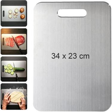 Imagem de Tábua De Corte Carne Aço Inoxidável 46cm Para Cozinha Utensi - Genéric