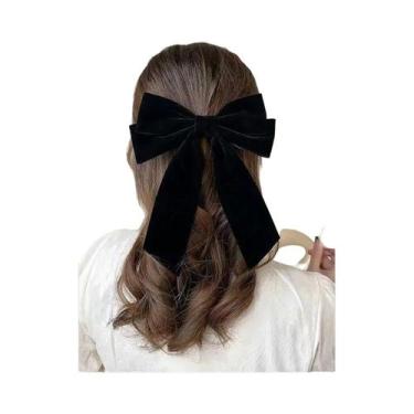 Imagem de Presilha De Cabelo Feminina Vintage De Veludo - Acessório De Moda Para