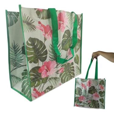 Imagem de Bolsa Ecológica Sacola Ombro Mercado Dobrável Reutilizável - OUTRAS MA