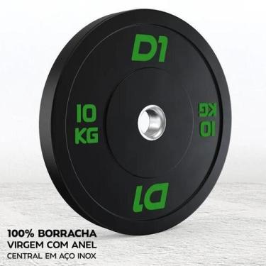 Imagem de Anilha Olímpica Bumper Preta Cross Training 10kg - D1Fitness